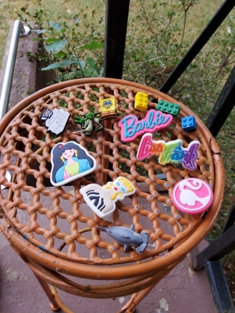 Bundle of 12 Jibbitz Barbie, Lisa Frank.